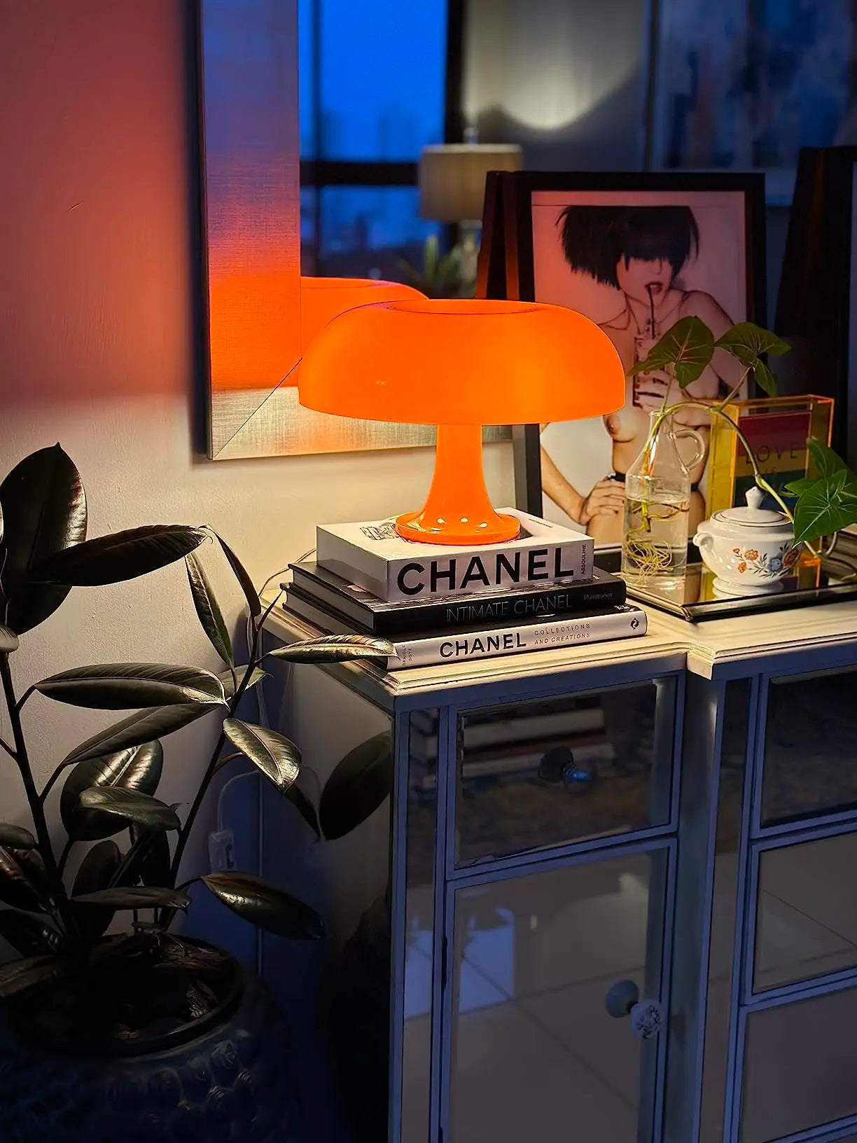Japandi LED Mushroom Table Lamp Ivory Minimalist Bedside Lighting - Tophatter Daily Deals