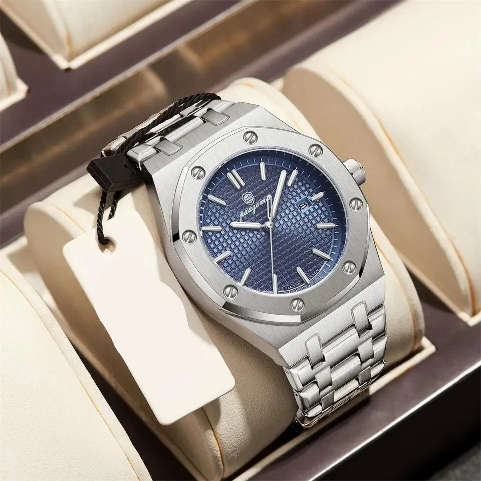 Quartz Stainless Steel Business Watch Waterproof Date - Tophatter Daily Deals