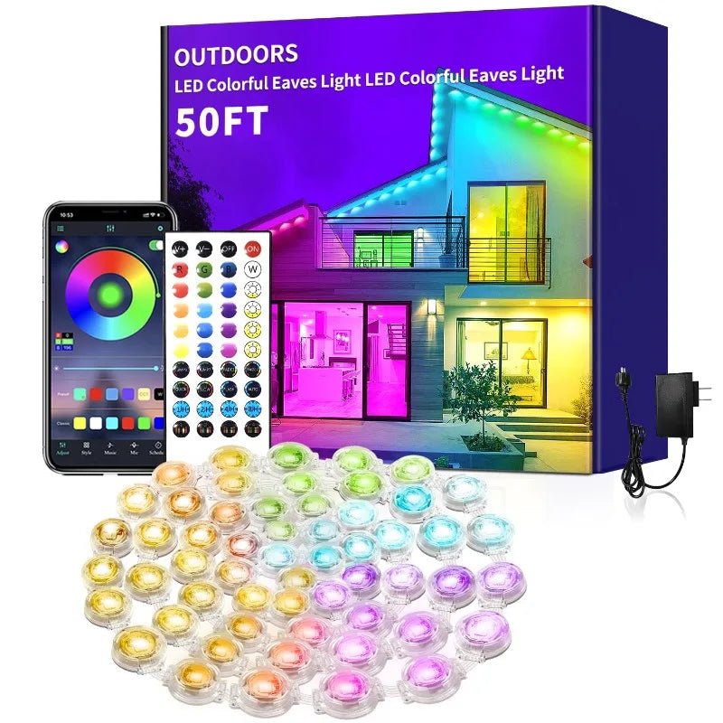 LED Eaves Lights Waterproof Remote Controlled Outdoor - Tophatter Daily Deals