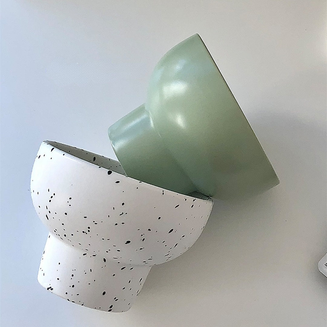 Ceramic Bowl 4 Inch Speckled White Retro Microwave Safe - Tophatter Daily Deals