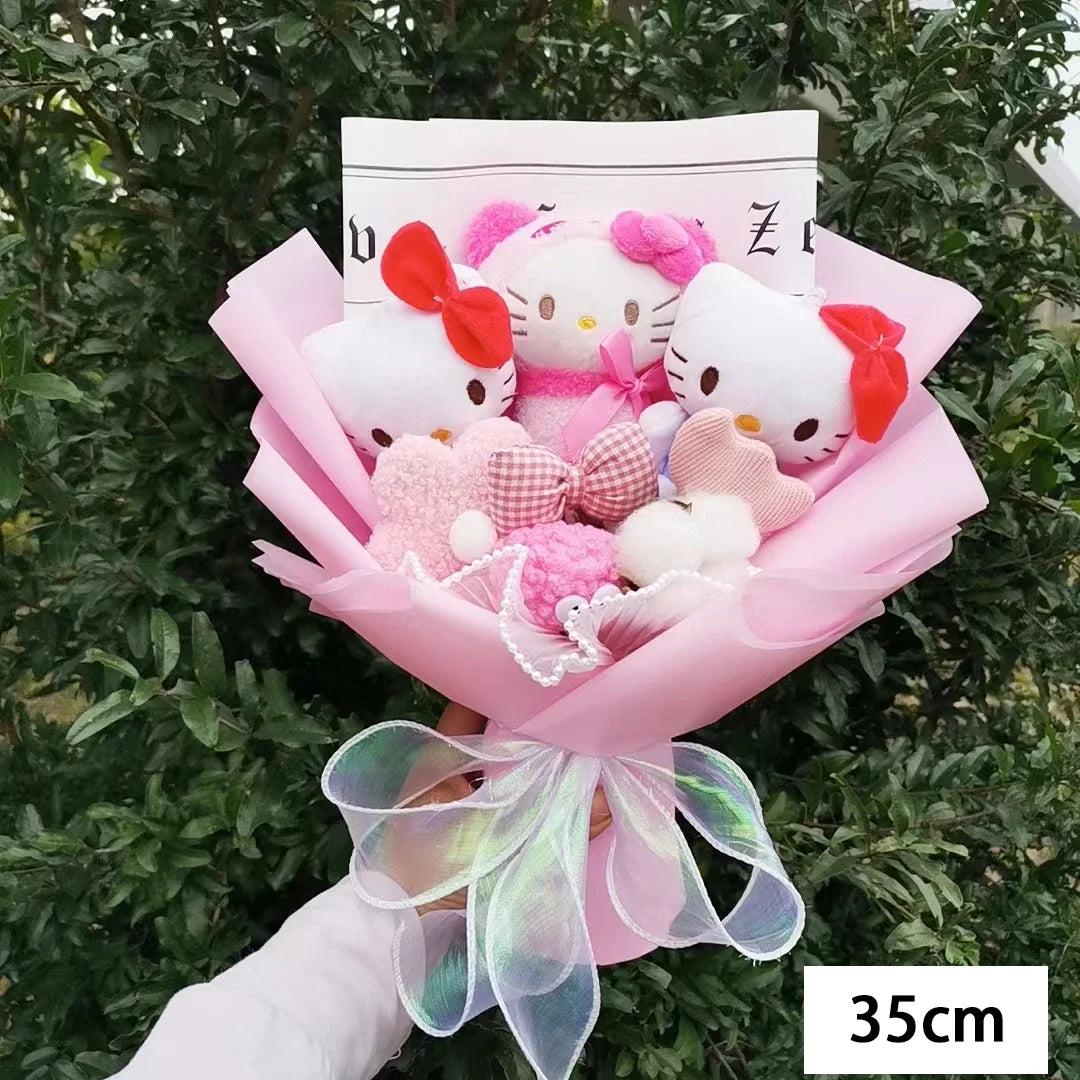 Sanrio Hello Kitty Plush Bouquet Flowers Hello Kitty (x3) Flowers - Tophatter Daily Deals