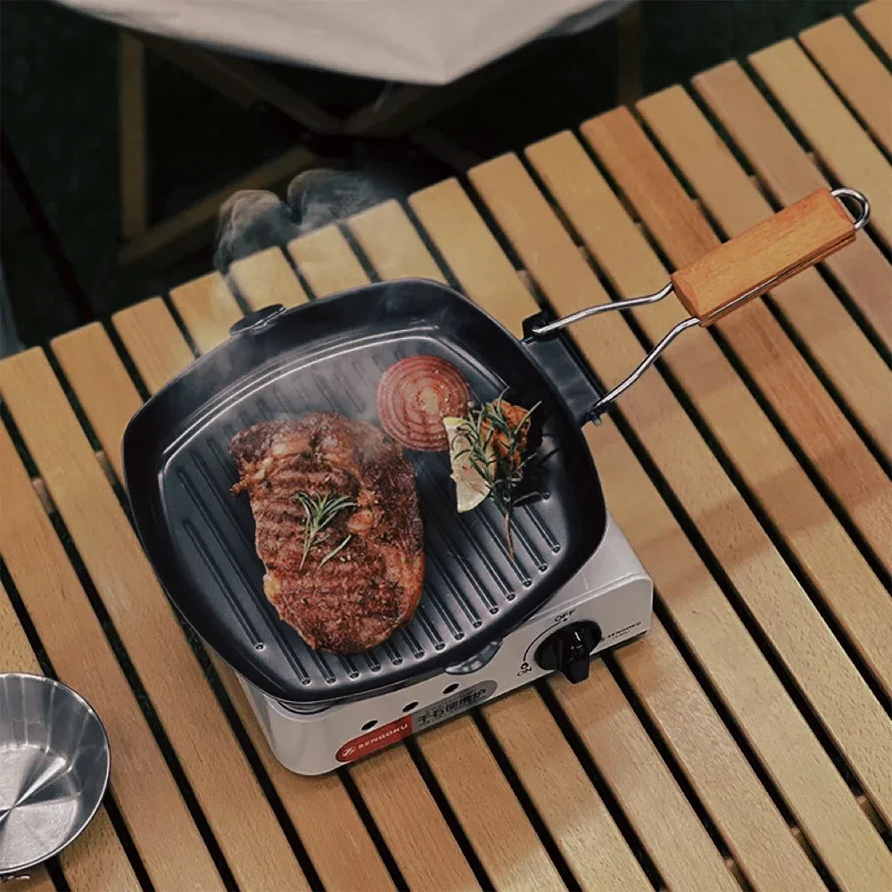 Camping Cookware Frying Pan Black Camp Cooking - Tophatter Daily Deals