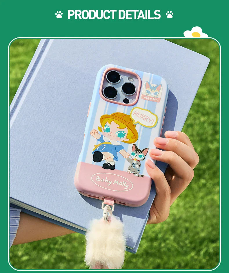 Genuine Pop Mart Baby Molly & Baby Tabby Series - Phone Case For iPhone 16 Pro / 16 Pro Max Animals - Tophatter Daily Deals