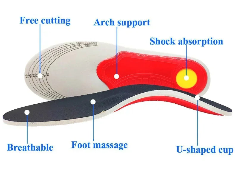 Orthopaedic Shock Absorbing Insoles With Arch Support Plantar Fascia Insole - Tophatter Daily Deals