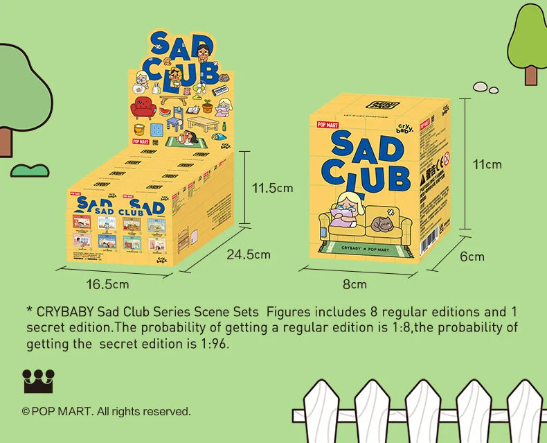 Genuine Pop Mart Crybaby Sad Club Series Figurine Scene Sets by Molly Flowers - Tophatter Daily Deals