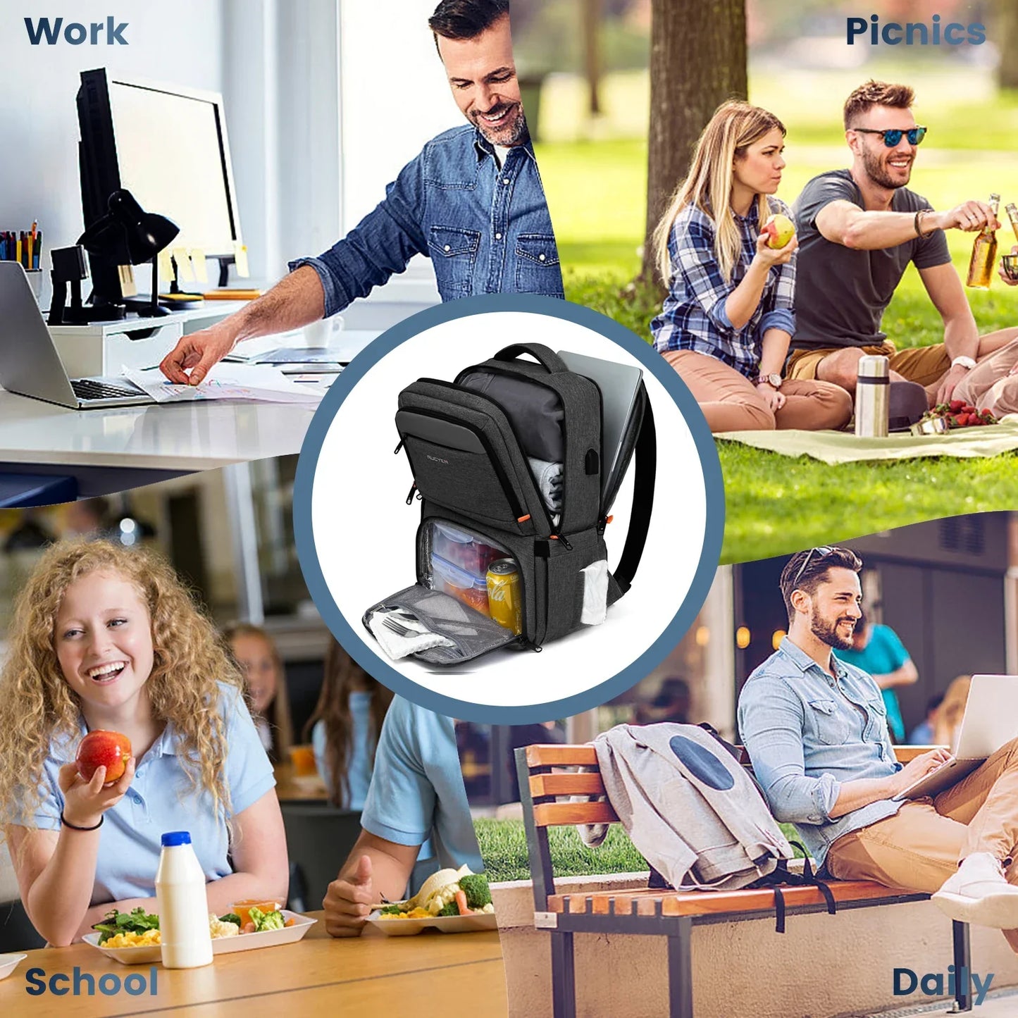 Waterproof Insulated Cooler Backpack Black Backpacks - Tophatter Daily Deals