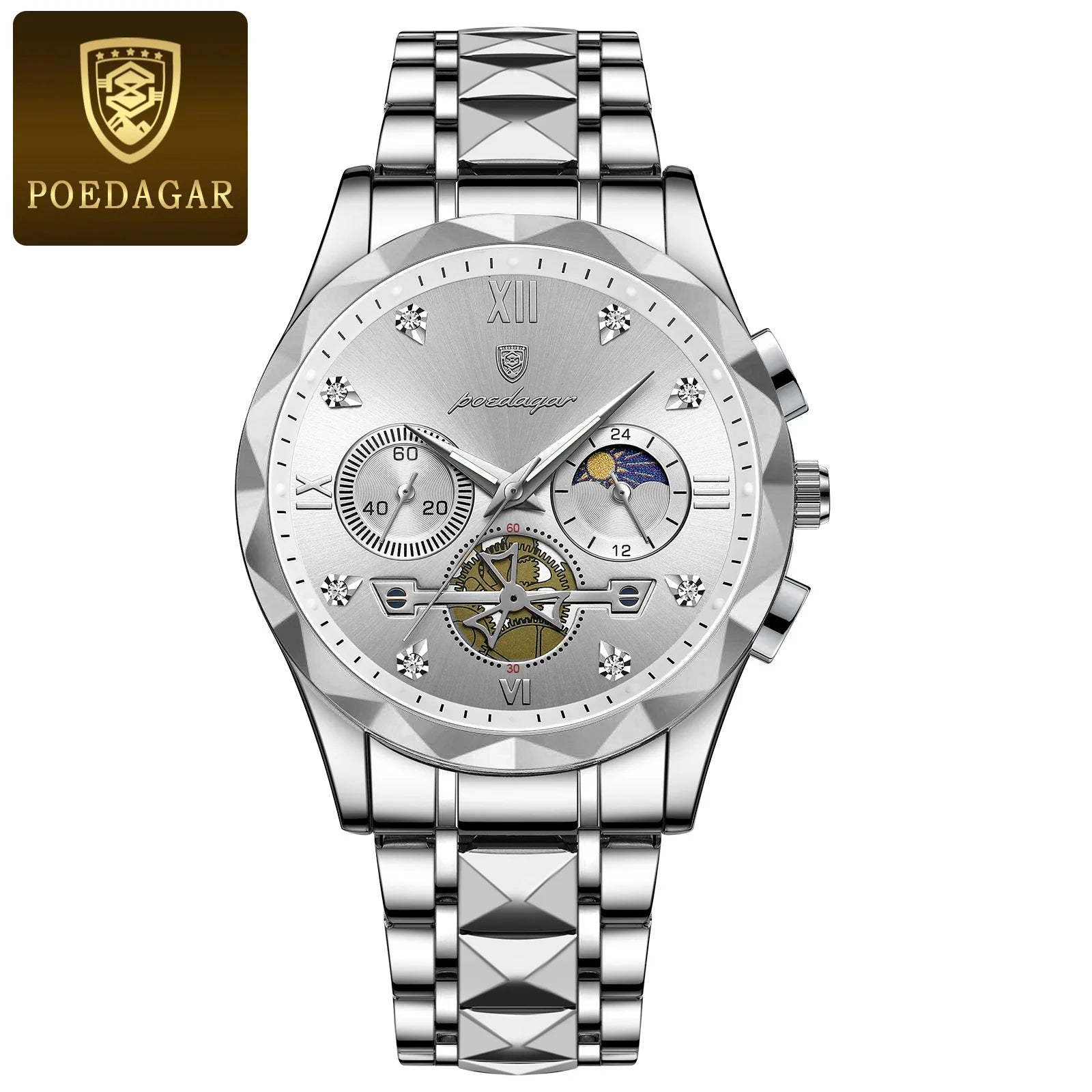 Viktor Po Edagar™ Luxury Men's Wristwatch Viktor Po Edagar™ Silver White Watches - Tophatter Daily Deals