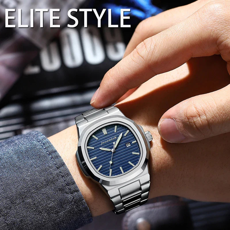 Luxury Quartz Watch Stainless Steel Date Waterproof Luminous - Tophatter Daily Deals