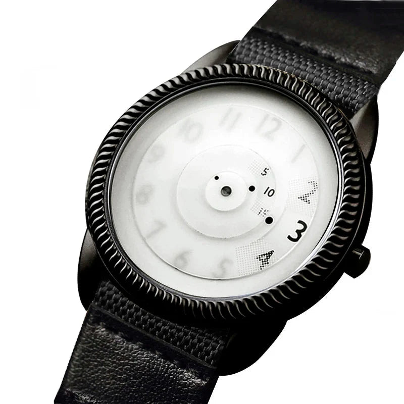 Quartz Handless Watch Canvas Strap Minimalist Style WD-black - Tophatter Daily Deals