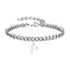 Initials Cuban Link Bracelet Stainless Steel Adjustable P - Tophatter Daily Deals