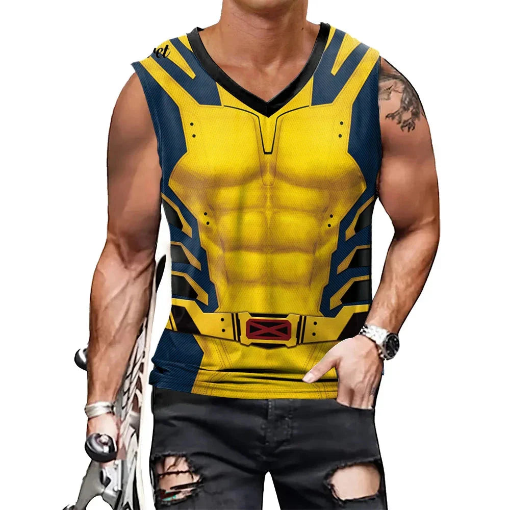 Deadpool & Wolverine Inspired Superhero Compression Tank Top - Perfect for Cosplay - Tophatter Daily Deals