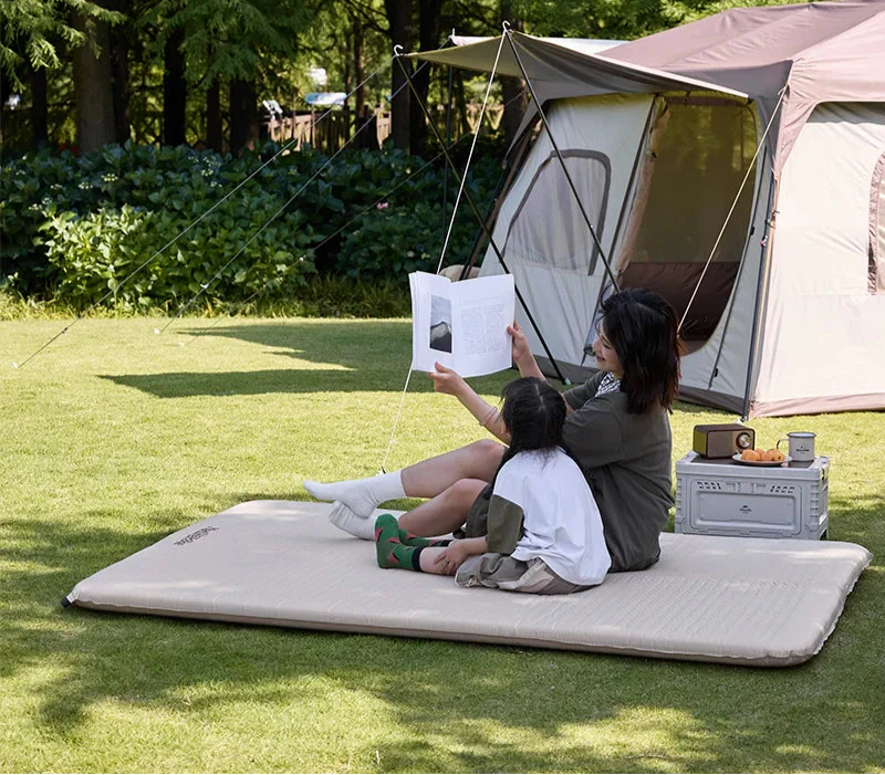 Self-Inflating Air Mattress 3cm Thick Folding Mat Khaki Camping & Hiking - Tophatter Daily Deals