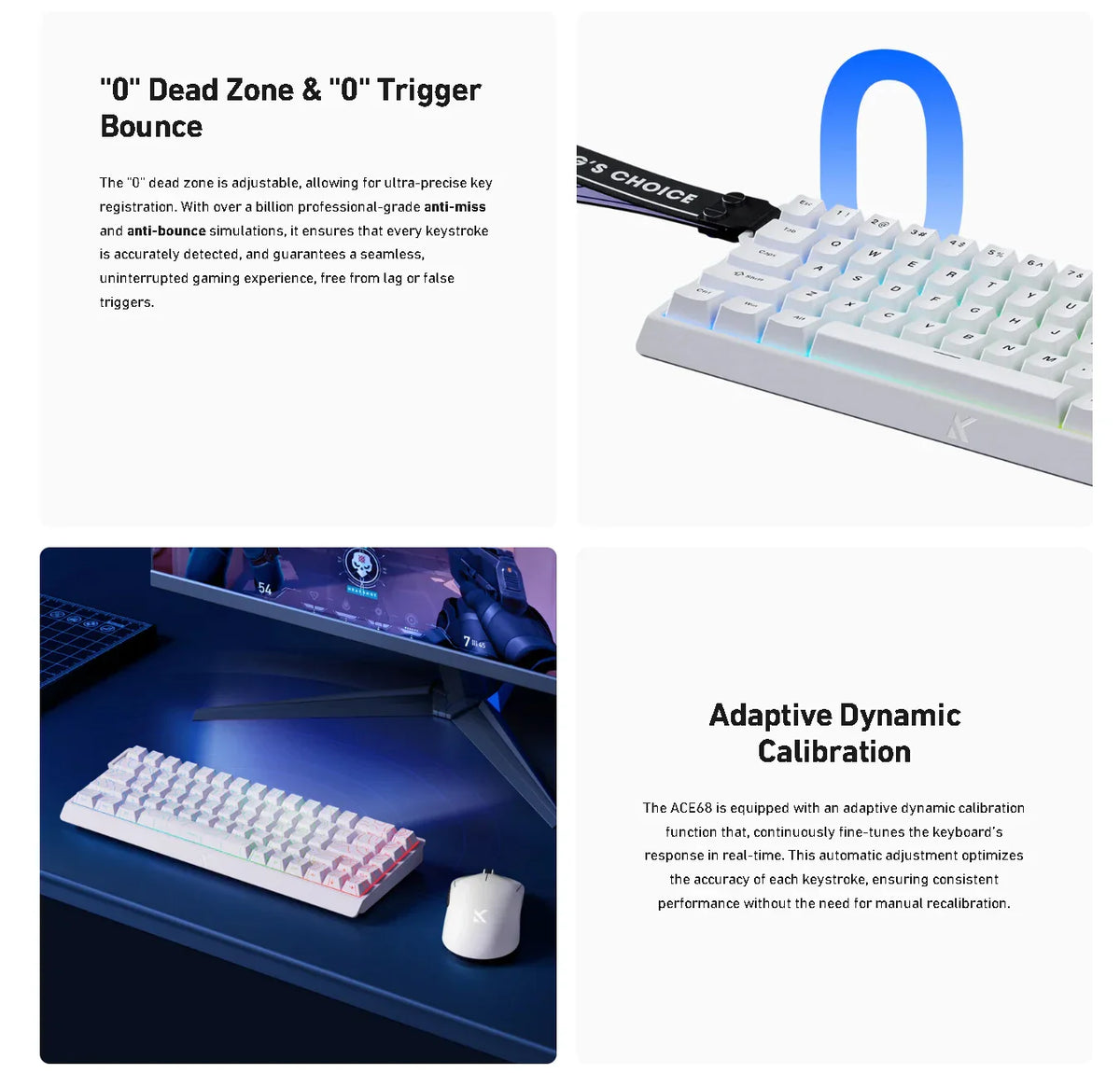 Hall Effect 68 Key Magnetic Gaming Keyboard Topographic RGB - Tophatter Daily Deals