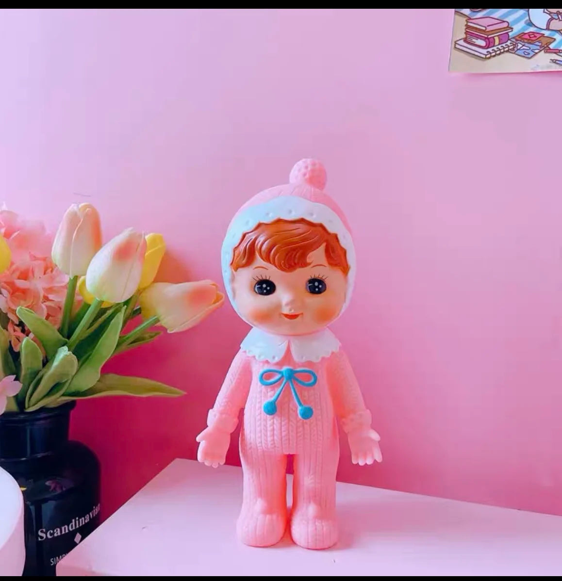 Classic Baby Girl Doll Cute Latex Rubber Baby Kids Office Decor Pink - 23cm Animals - Tophatter Daily Deals