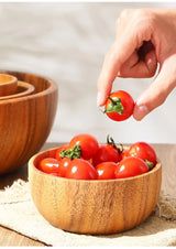 Acacia Wooden Bowl Japanese Style Salad Bowl Ramadan - Tophatter Daily Deals