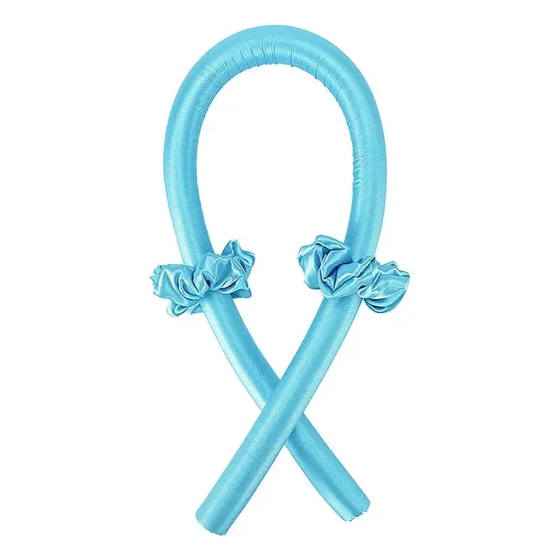 Heatless Curling Rod Headband No Heat Silk Curls Ribbon Hair Rollers Sleeping Soft Headband Lazy Hair Curlers Hair Styling Tools Blue no Clip CHINA - Tophatter Daily Deals