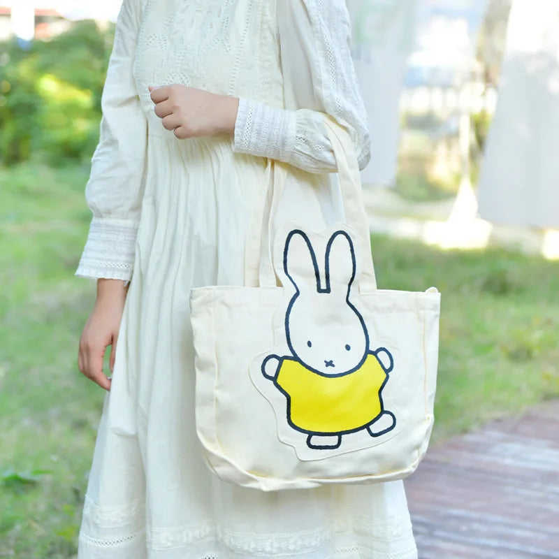 Miffy Bunny Canvas Tote Bag Yellow Miffy Animals - Tophatter Daily Deals