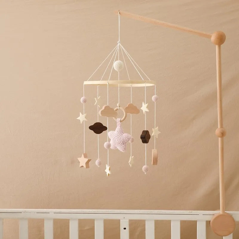 Baby Crib Mobile Wooden Musical Newborn Sensory Toys - Tophatter Daily Deals