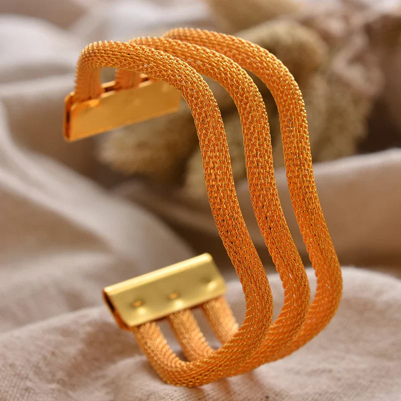 Gold Plated Bangles Luxury Arabic Wedding Bracelet - Tophatter Daily Deals