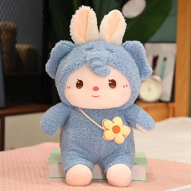 Rabbit Cosplaying Pig, Elephant, Sheep Plush Blue Animals - Tophatter Daily Deals