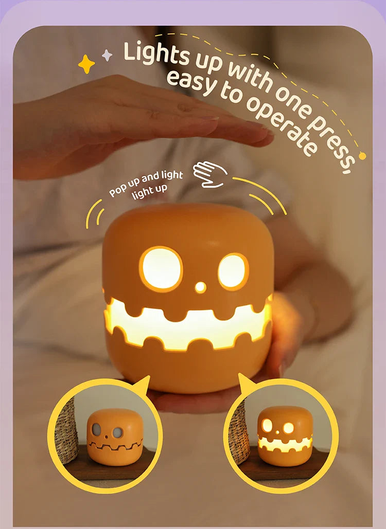 Ghost Night Light Rechargeable Bedside Lamp Cozy Glow - Tophatter Daily Deals