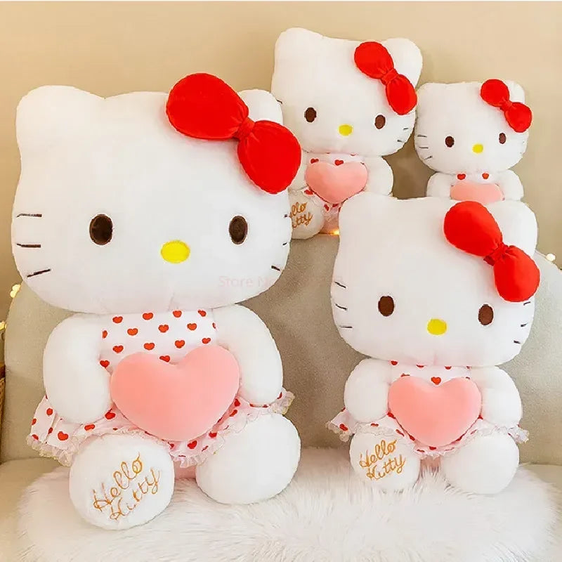 Sanrio Hello Kitty Plush Pink Heart Red Polka Dot Dress Anime - Tophatter Daily Deals