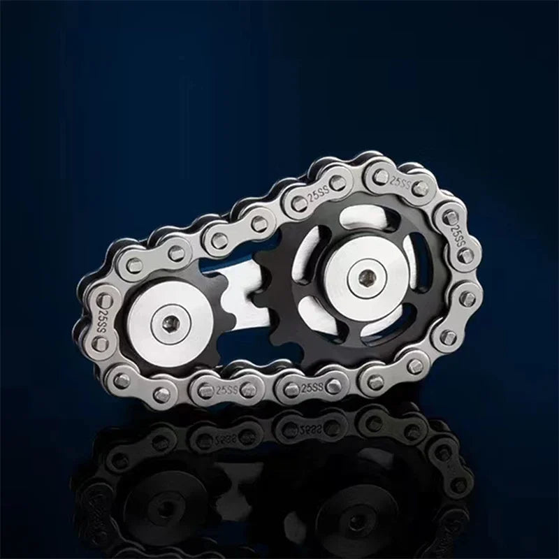 Fidget Spinner Metal Chain Gear EDC Rainbow Focus Toy - Tophatter Daily Deals