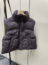 Warm Women’s Down Vest - Stand Collar, Duck Down, Winter - Tophatter Daily Deals