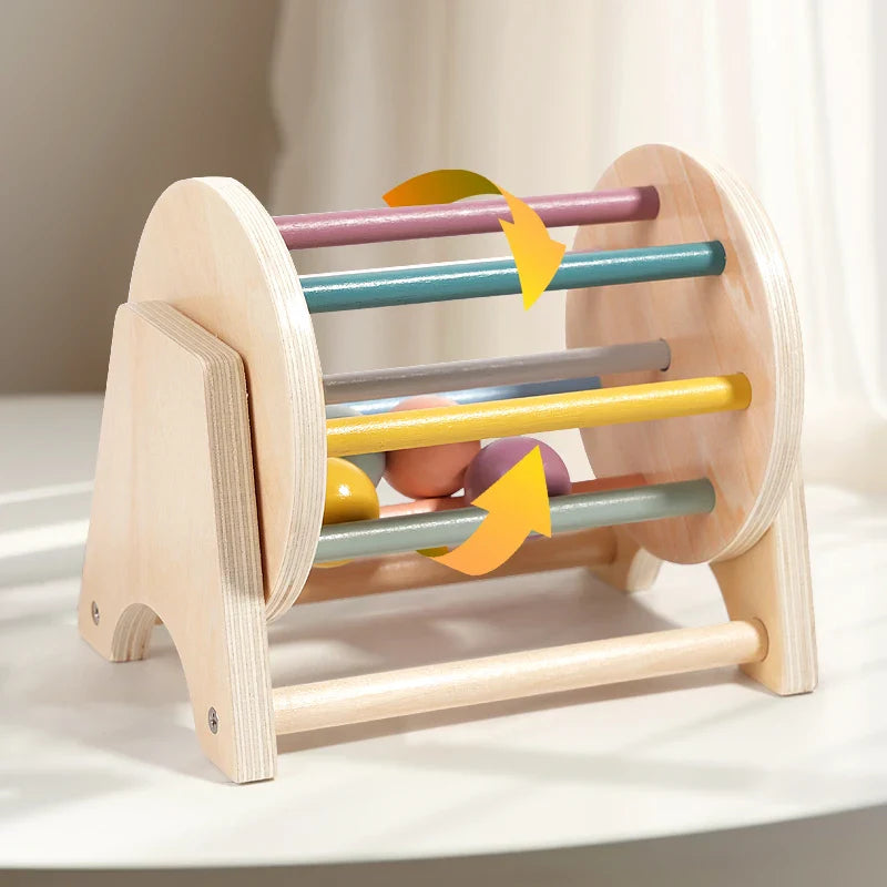Montessori Wooden Busy Drum Newborn Sensory Toys Learning - Tophatter Daily Deals