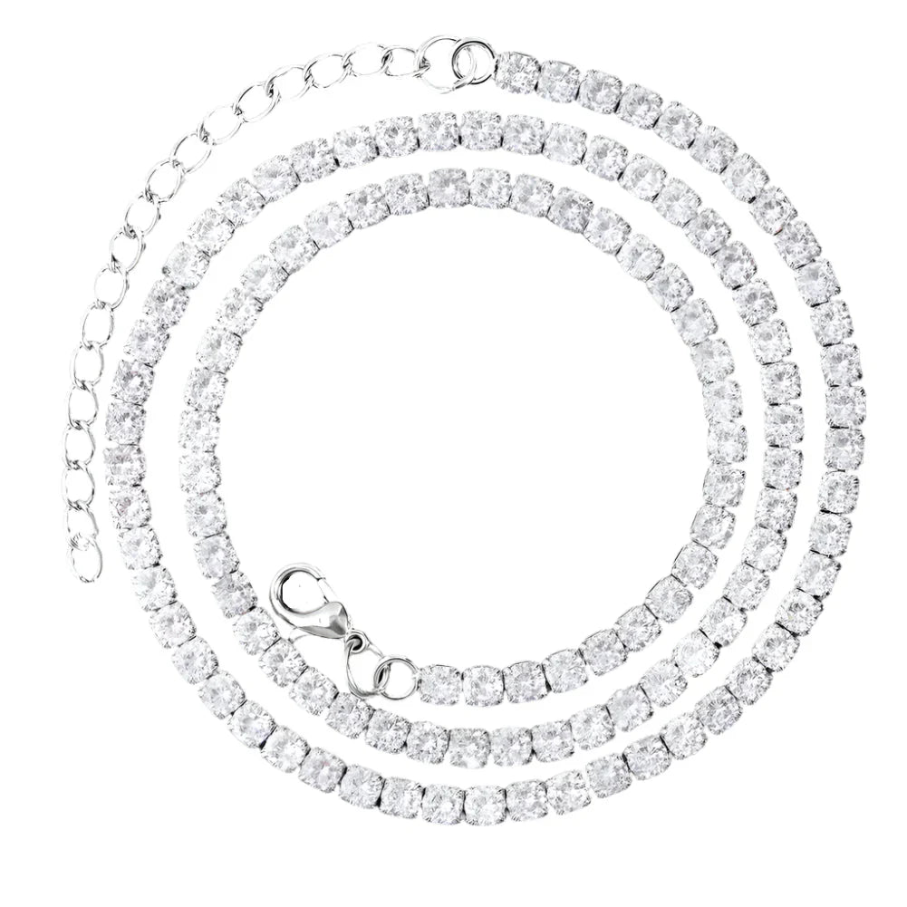 Prong Cuban Link Chain Necklace Rhinestone (A0924SL) Apparel & Accessories > Jewelry > Necklaces - Tophatter Daily Deals