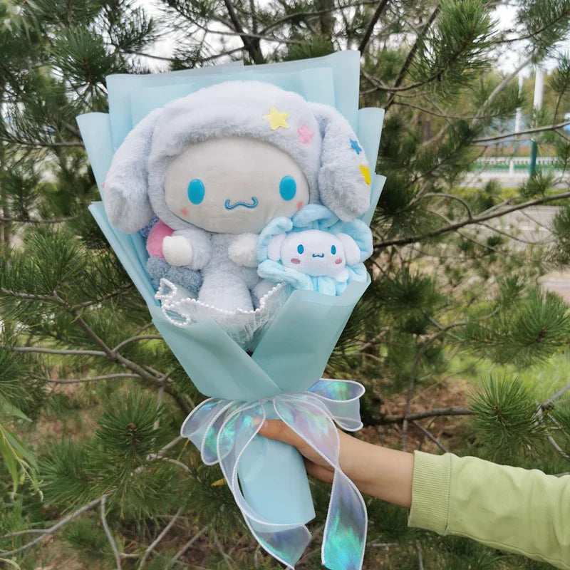 Sanrio Kuromi Cinnamoroll My Melody Hello Kitty Plush Bouquet Cinnamoroll (Aqua Blue) Flowers - Tophatter Daily Deals