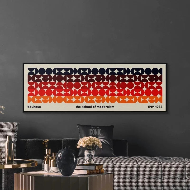Mid Century Modern Panoramic Canvas Print Bauhaus Unframed - Tophatter Daily Deals