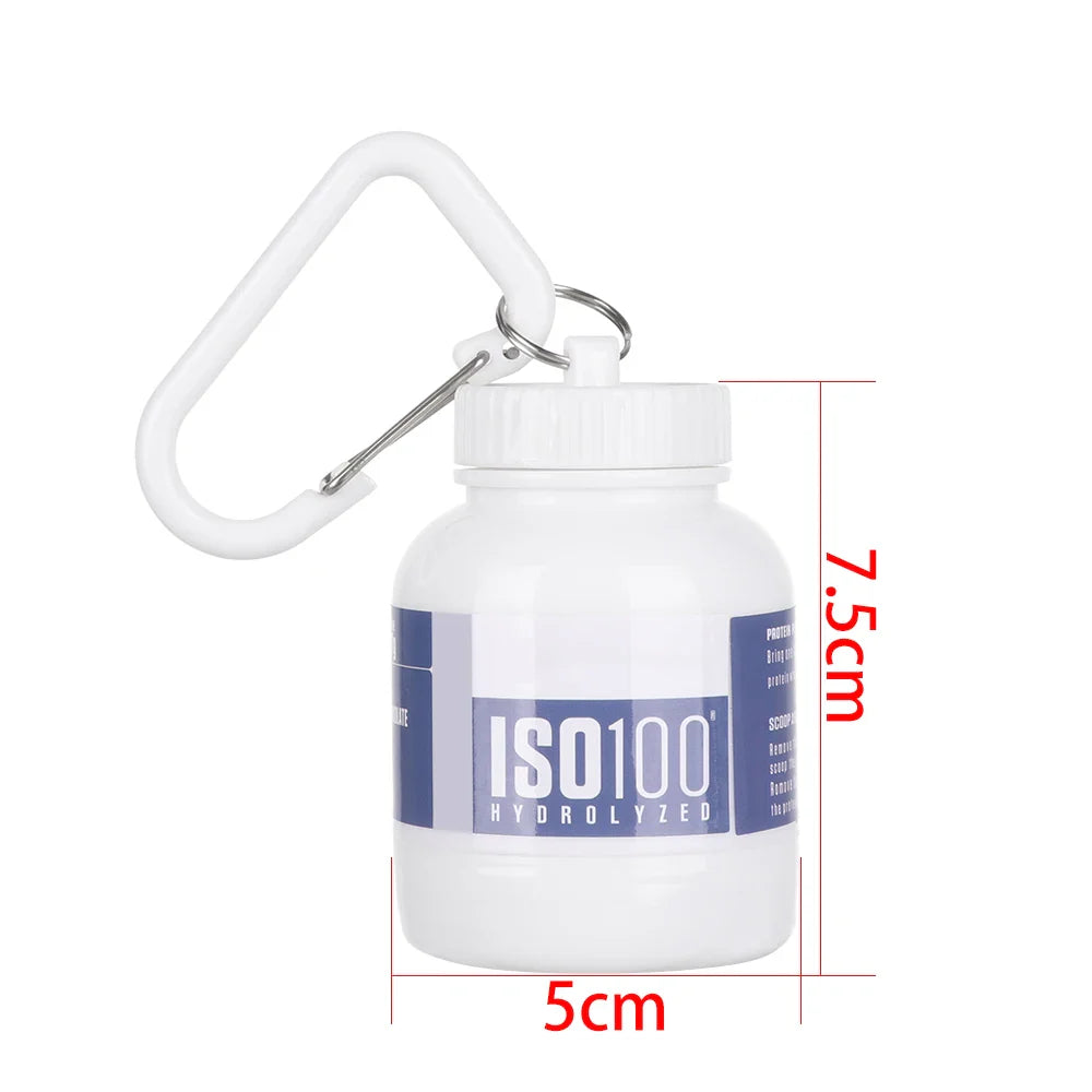 Mini Portable Protein Powder Bottles with Keychain Health Funnel Medicine Bottle Small Water Cup Outdoor Sport Storage - Tophatter Daily Deals