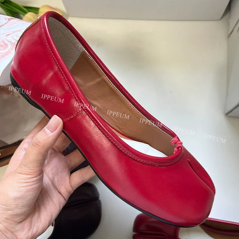 Lightweight Womens Split Toe Ballet Flats - Mary Jane, PU - Tophatter Daily Deals