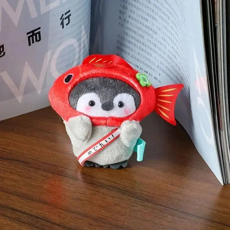 Penguin Ebi Fried Shrimp Prawn Plush Keychain 10cm Red Fish Food - Tophatter Daily Deals