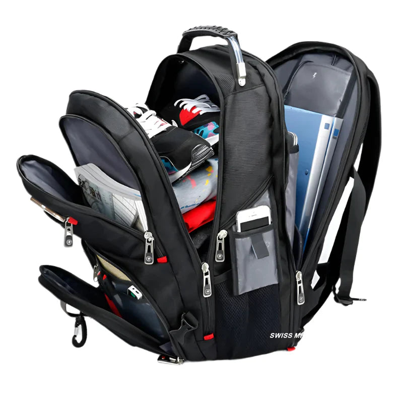 Travel Backpack Breathable Back Pad Black Backpacks - Tophatter Daily Deals