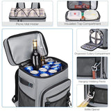30L Camping Insulated Backpack Hot Cold Storage Gray Backpacks - Tophatter Daily Deals