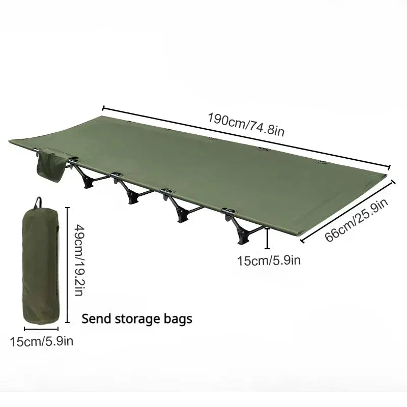 Portable Camping Cot Compact Folding Bed Green Camping & Hiking - Tophatter Daily Deals
