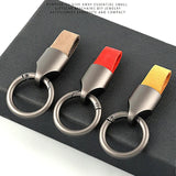 Cowhide Leather Keychain Carabiner Ring Everyday Carry - Tophatter Daily Deals
