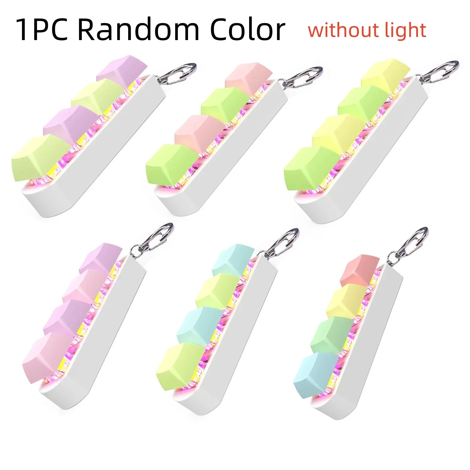 Keyboard Fidget Toy LED Keychain 4 In 1 Stress Relief 1PC without light - Tophatter Daily Deals