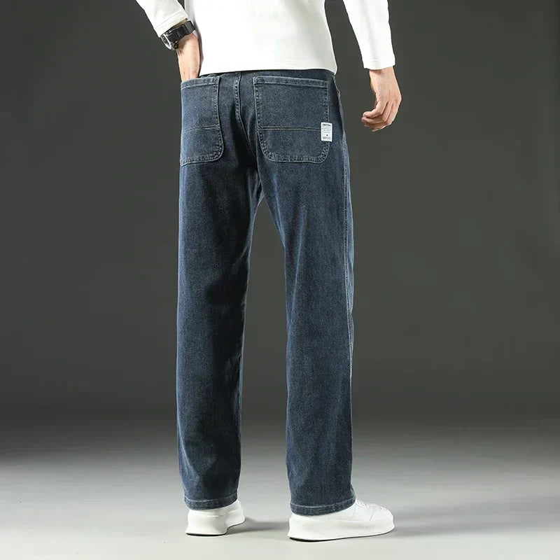 Stretchy Men’s Jeans - Wide Leg, Cotton, Business Casual - Tophatter Daily Deals