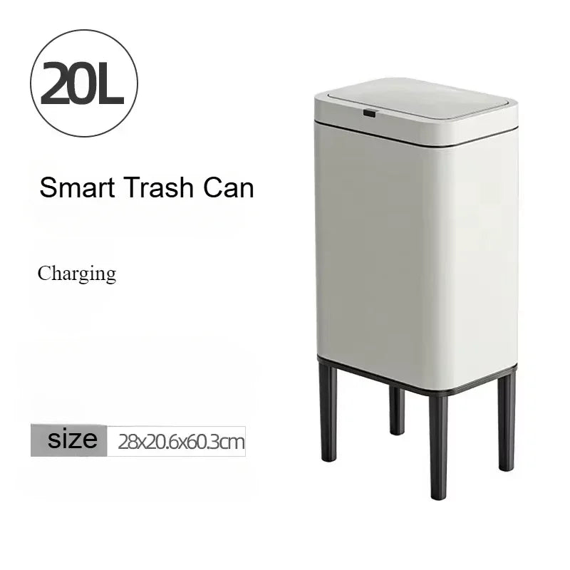 Smart Sensor Trash Can 20L Stainless Steel Waste Bin 20L Grey-Charging - Tophatter Daily Deals