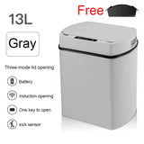 Smart Sensor Trash Can Rectangular Kitchen Bathroom 13-gray - Tophatter Daily Deals