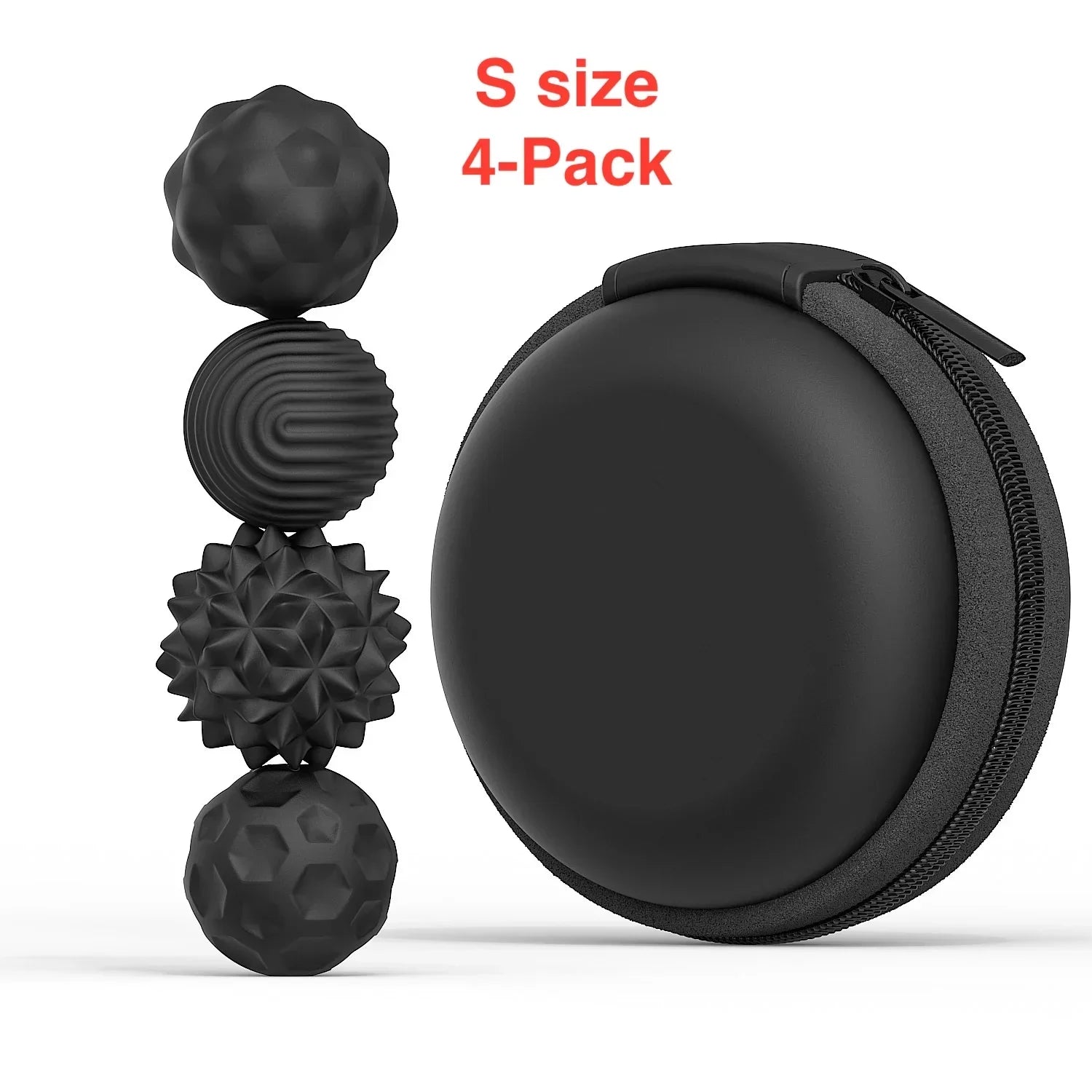 Silicone Magnetic Sensory Balls Fidget Toy Stress Relief S 4-pack Black - Tophatter Daily Deals