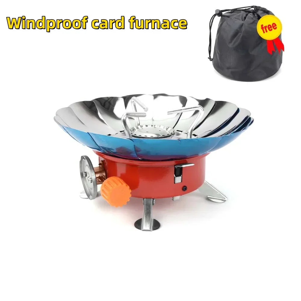 Windproof Mini Folding Camping Gas Stove Red Camp Cooking - Tophatter Daily Deals