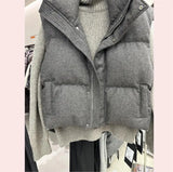 Warm Women's Puffer Vest - Boxy Quilted Polyester Winter - Tophatter Daily Deals