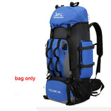 90L Waterproof Camping Backpack with Cover Blue Backpacks - Tophatter Daily Deals