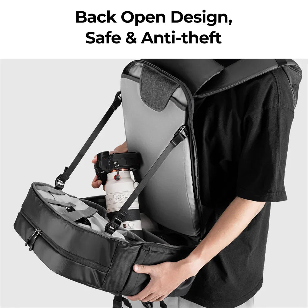 Camera Backpack for Camping Black Backpacks - Tophatter Daily Deals