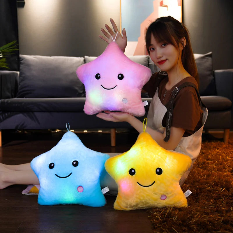 Luminous Star Plush Glowing LED Stars Cushion Outer Space - Tophatter Daily Deals