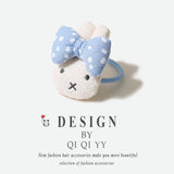 Miffy Polka Dot Ribbon Plush Hair Tie Blue Animals - Tophatter Daily Deals